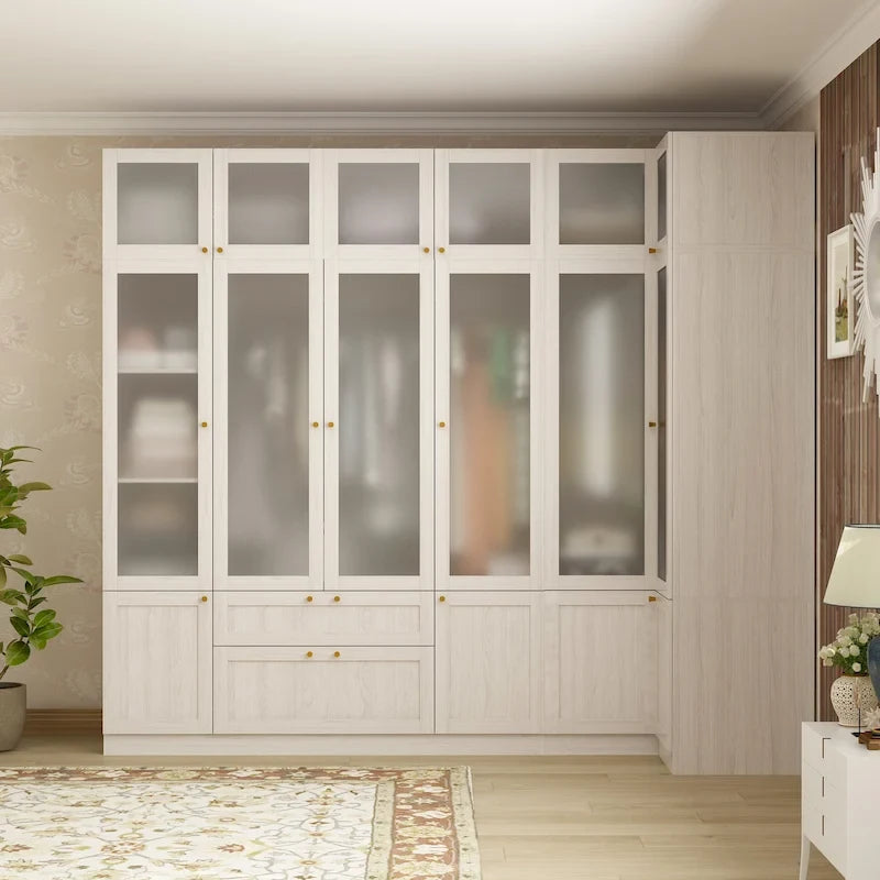 Grande armoire en verre dépoli : Options de rangement polyvalentes