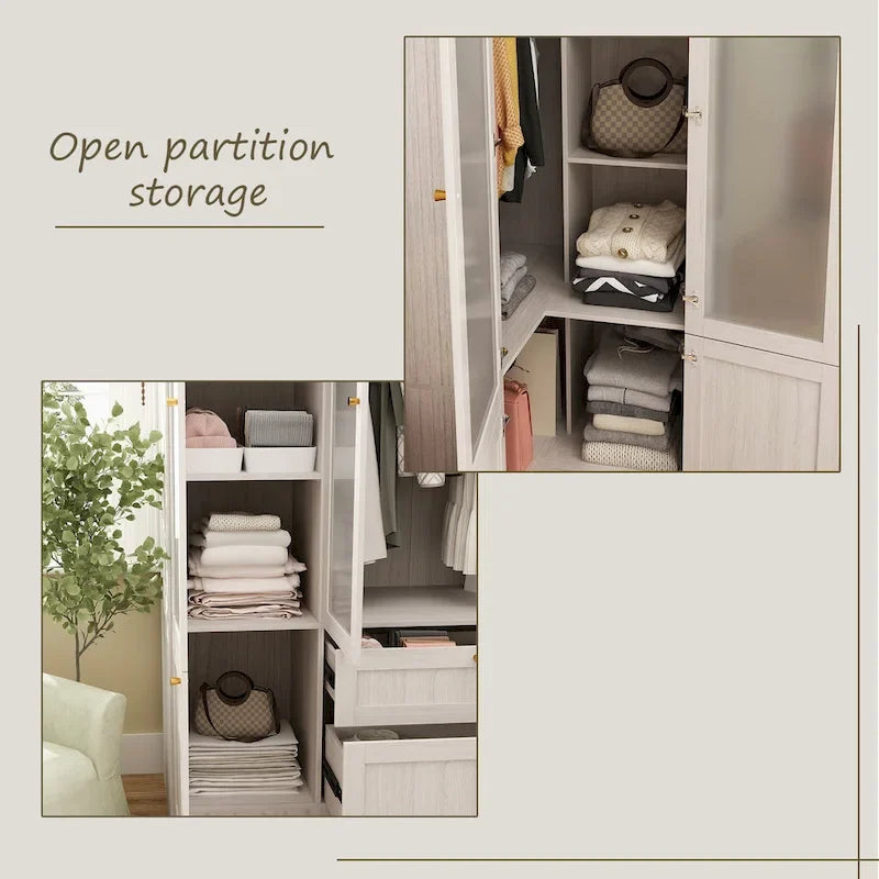 Grande armoire en verre dépoli : Options de rangement polyvalentes