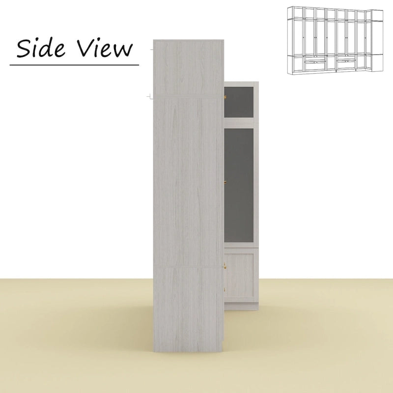 Grande armoire en verre dépoli : Options de rangement polyvalentes