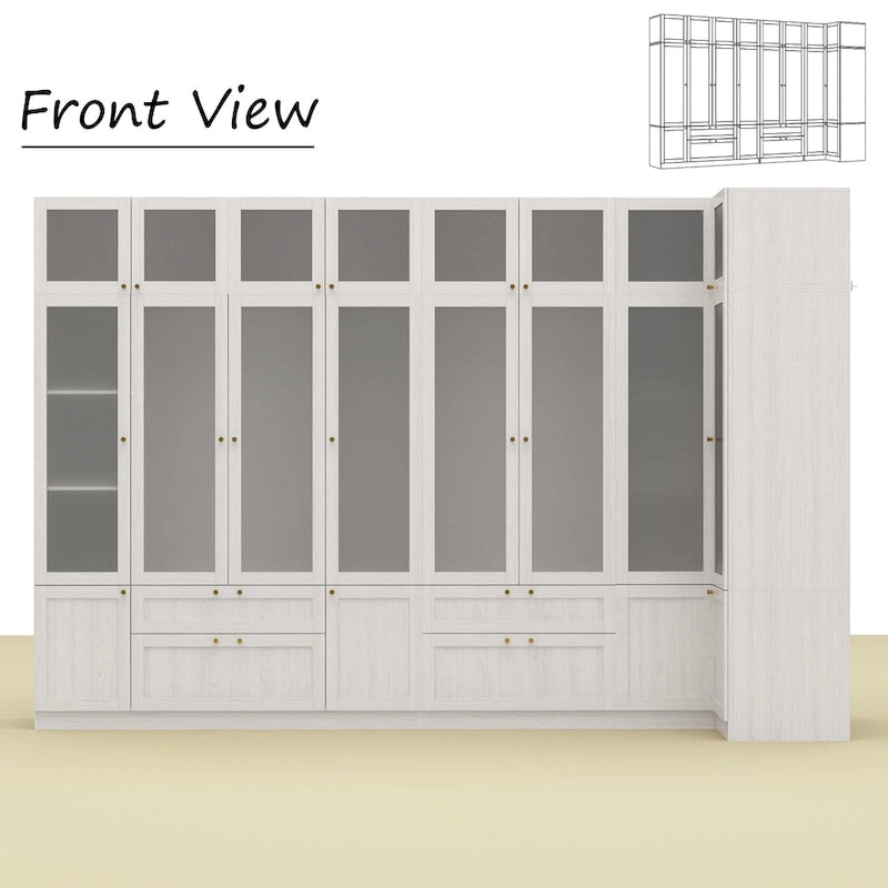 Grande armoire en verre dépoli : Options de rangement polyvalentes