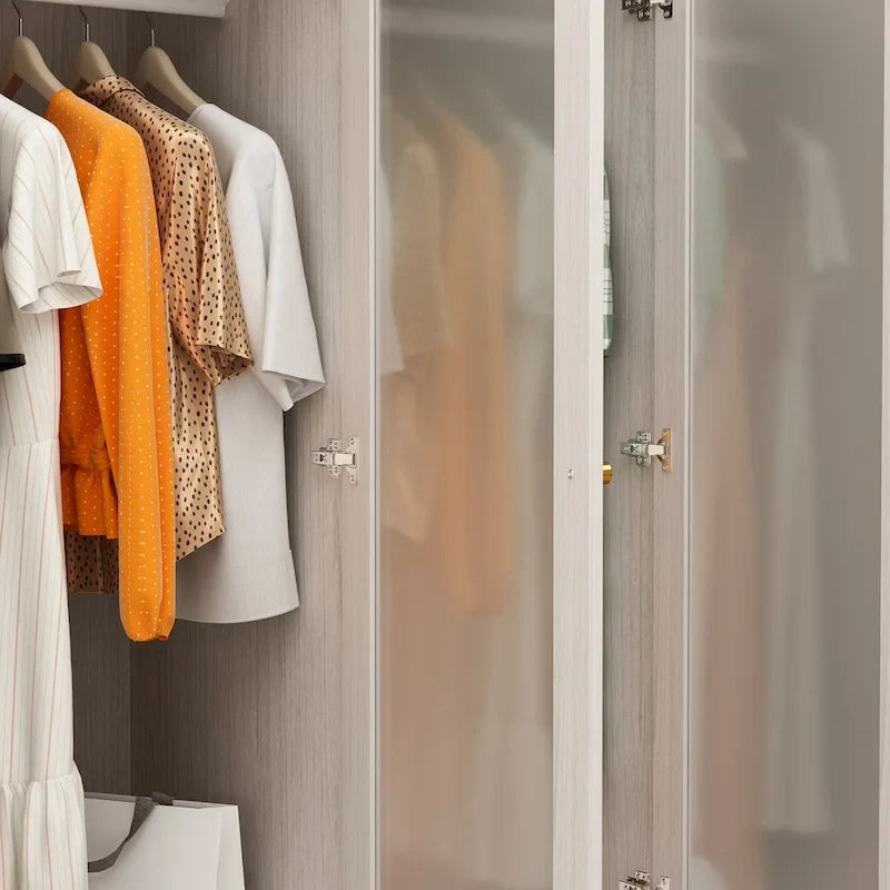 Grande armoire en verre dépoli : Options de rangement polyvalentes