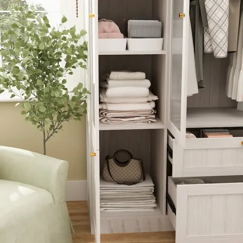 Grande armoire en verre dépoli : Options de rangement polyvalentes