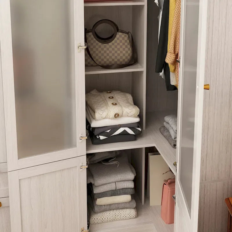 Grande armoire en verre dépoli : Options de rangement polyvalentes