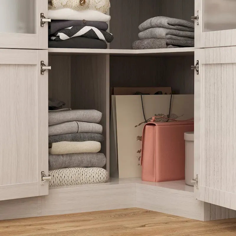 Grande armoire en verre dépoli : Options de rangement polyvalentes