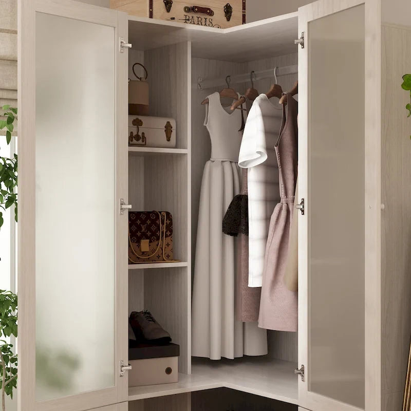 Grande armoire en verre dépoli : Options de rangement polyvalentes