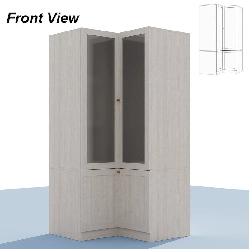 Grande armoire en verre dépoli : Options de rangement polyvalentes