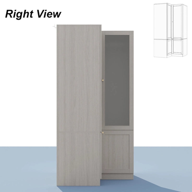 Grande armoire en verre dépoli : Options de rangement polyvalentes