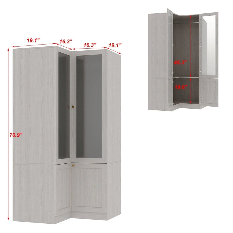 Grande armoire en verre dépoli : Options de rangement polyvalentes