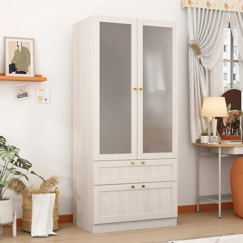 Grande armoire en verre dépoli : Options de rangement polyvalentes