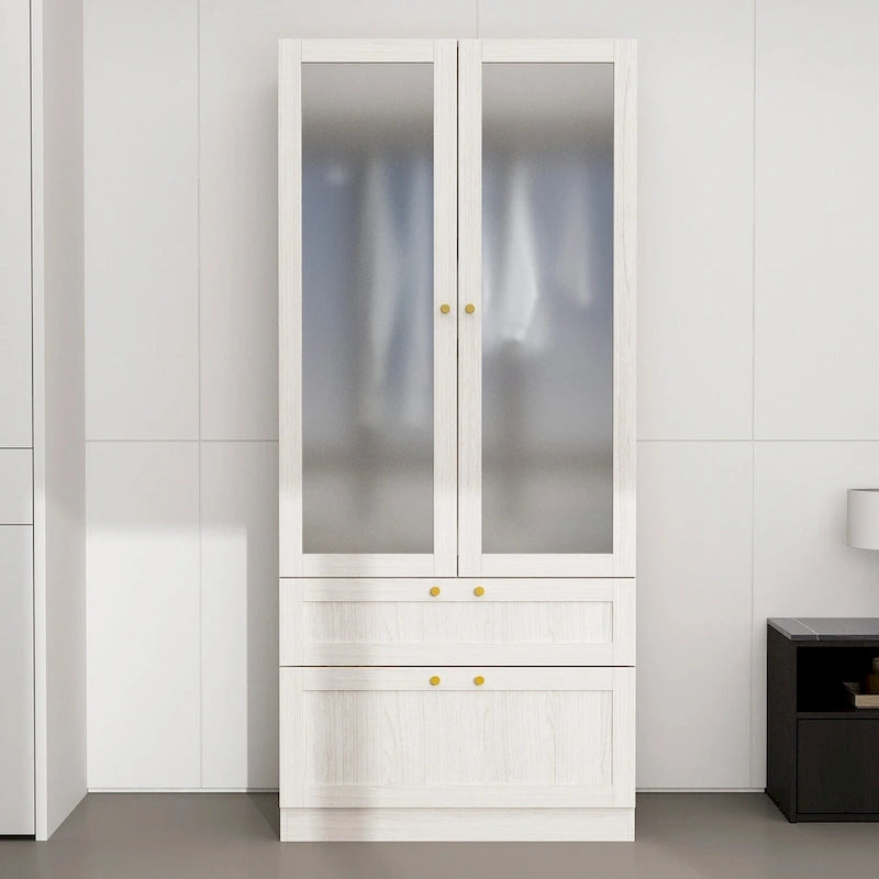 Grande armoire en verre dépoli : Options de rangement polyvalentes