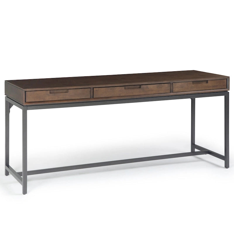 Bureau industriel en bois massif de 183 cm de large