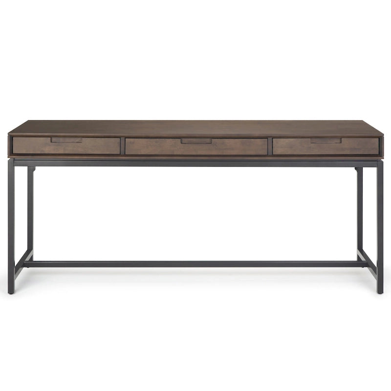 Bureau industriel en bois massif de 183 cm de large