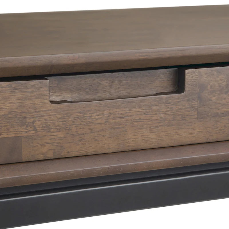 Bureau industriel en bois massif de 183 cm de large