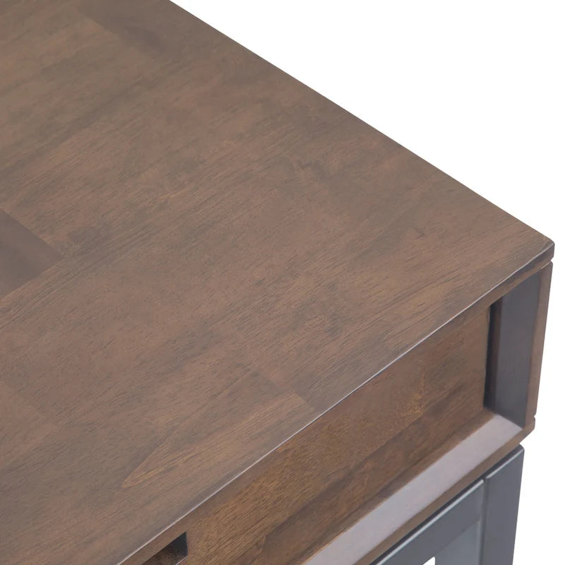 Bureau industriel en bois massif de 183 cm de large