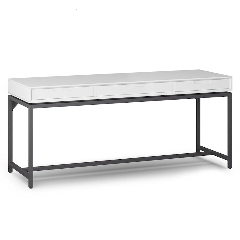 Bureau industriel en bois massif de 183 cm de large