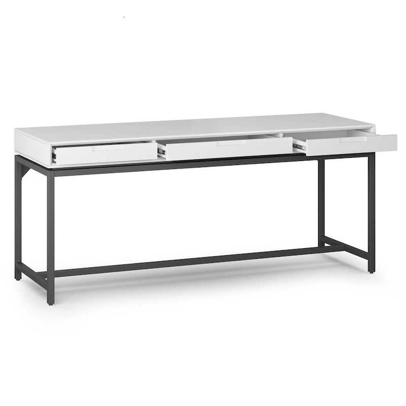 Bureau industriel en bois massif de 183 cm de large