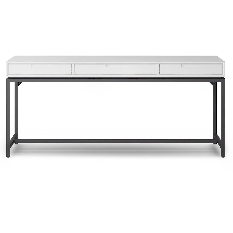 Bureau industriel en bois massif de 183 cm de large