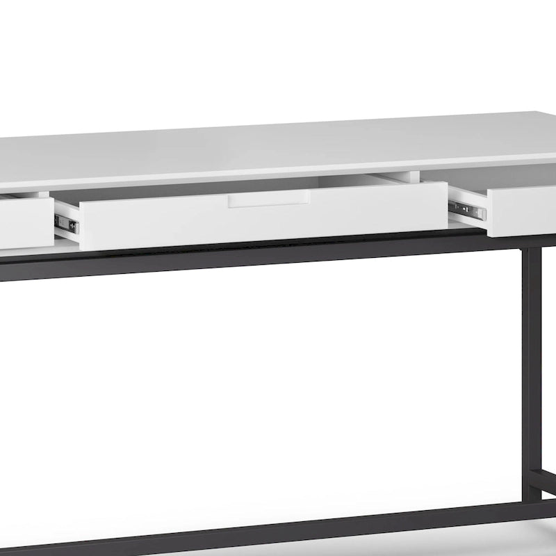 Bureau industriel en bois massif de 183 cm de large