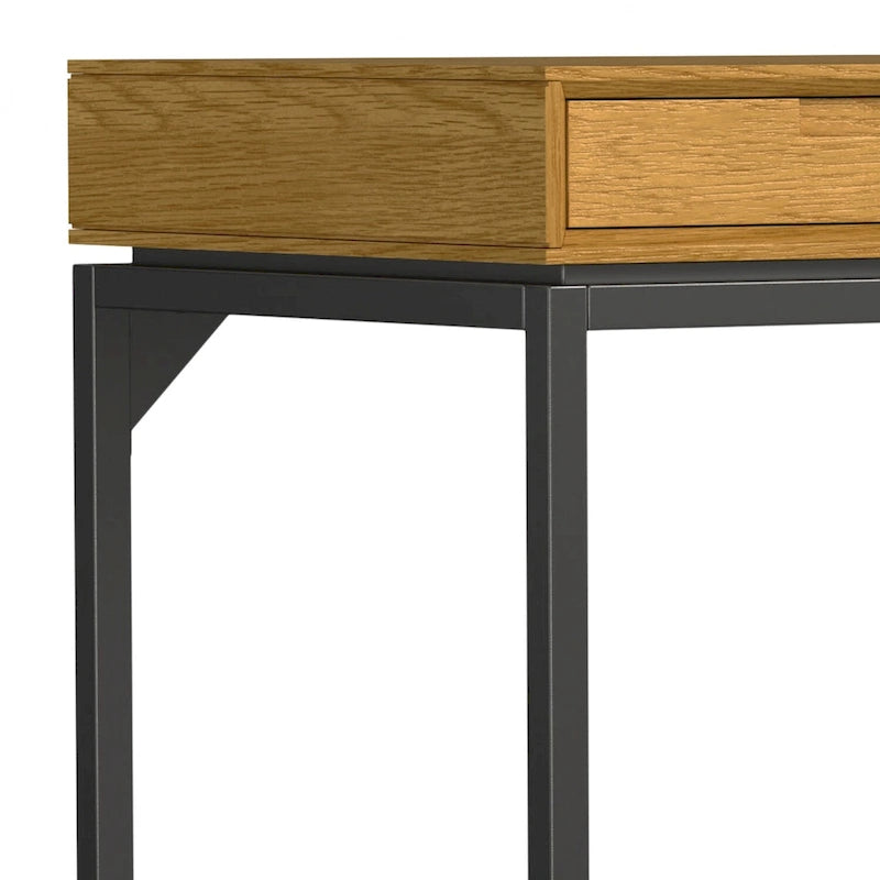 Bureau industriel en bois massif de 183 cm de large