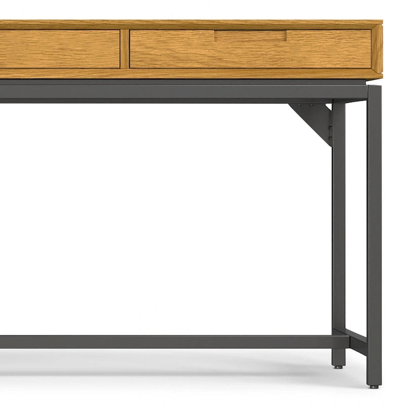 Bureau industriel en bois massif de 183 cm de large
