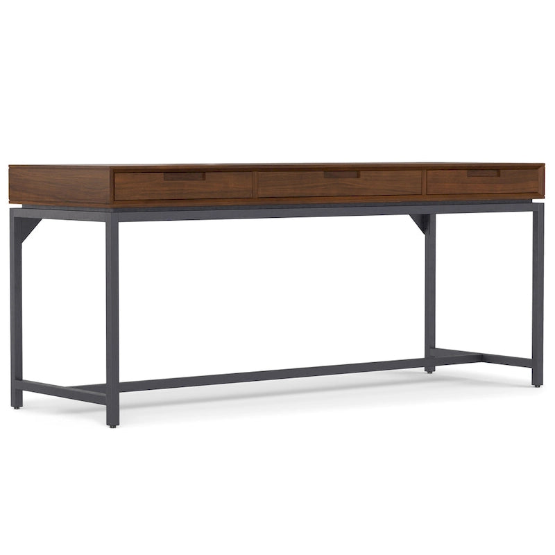 Bureau industriel en bois massif de 183 cm de large