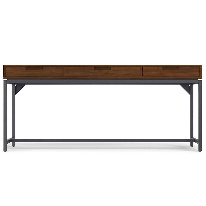 Bureau industriel en bois massif de 183 cm de large