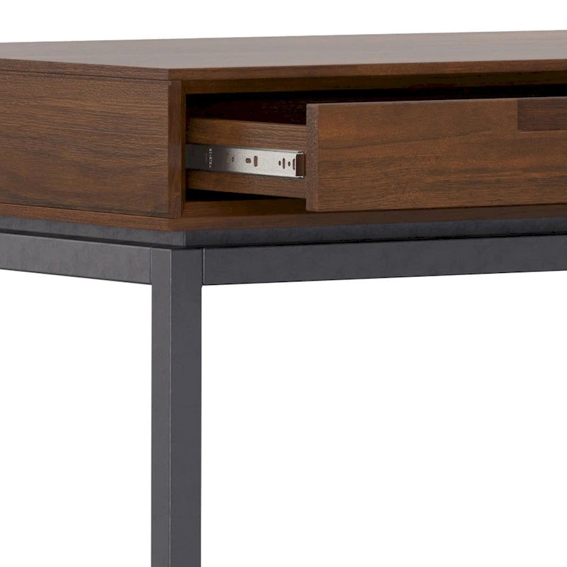 Bureau industriel en bois massif de 183 cm de large