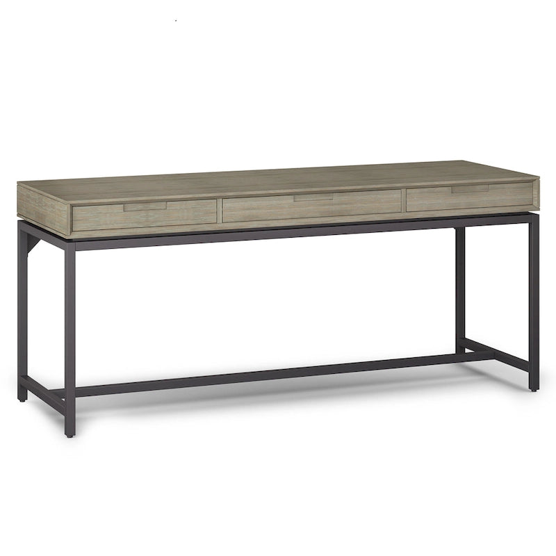 Bureau industriel en bois massif de 183 cm de large