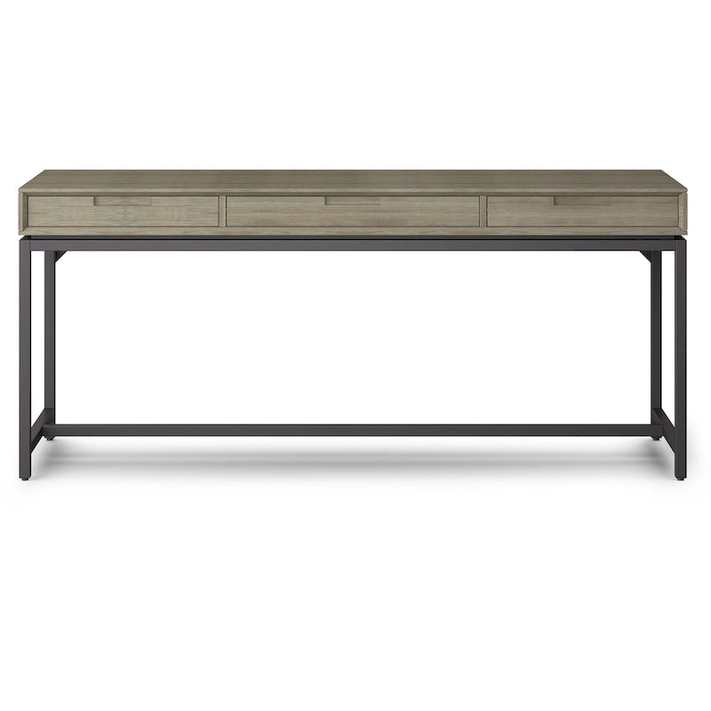 Bureau industriel en bois massif de 183 cm de large