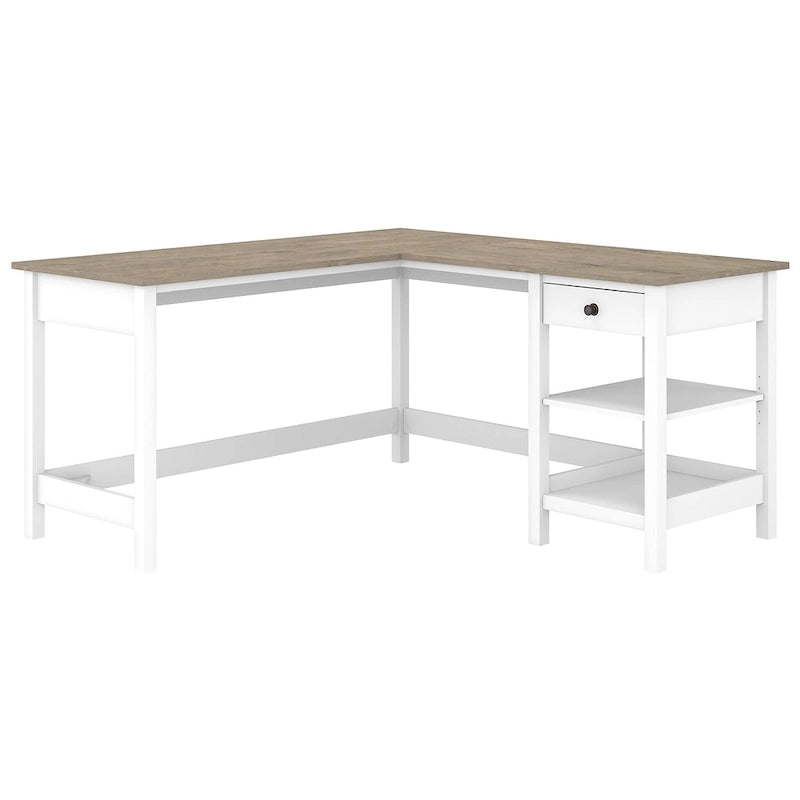 Bureau d'angle informatique en L de 60 pouces avec rangement