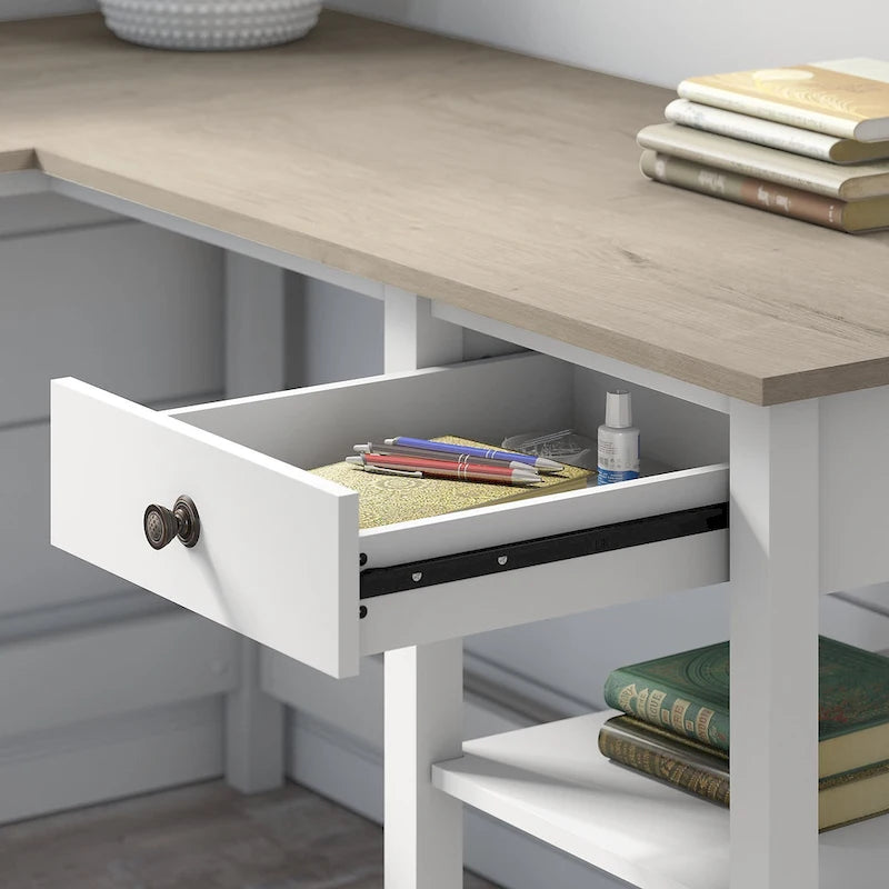 Bureau d'angle informatique en L de 60 pouces avec rangement