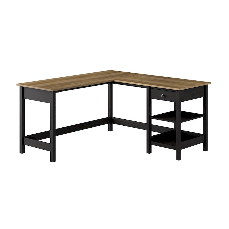 Bureau d'angle informatique en L de 60 pouces avec rangement