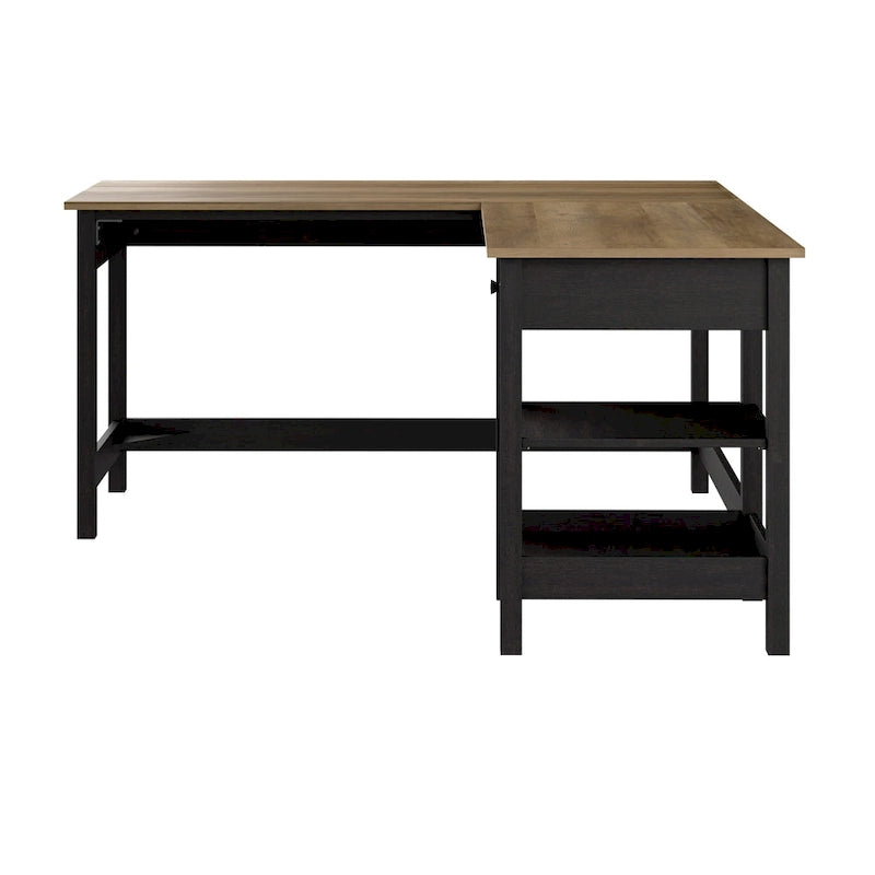 Bureau d'angle informatique en L de 60 pouces avec rangement
