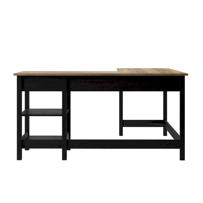 Bureau d'angle informatique en L de 60 pouces avec rangement