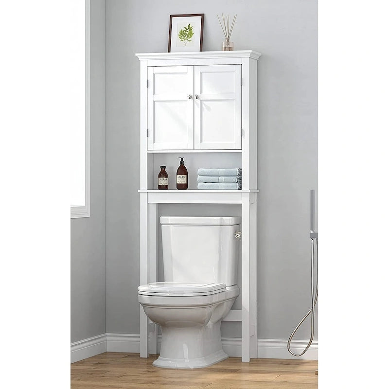 Meuble de rangement de salle de bain au-dessus des toilettes, organisateur avec étagères réglables