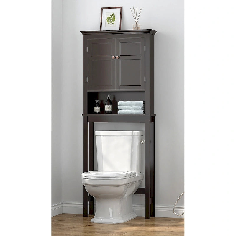 Meuble de rangement de salle de bain au-dessus des toilettes, organisateur avec étagères réglables
