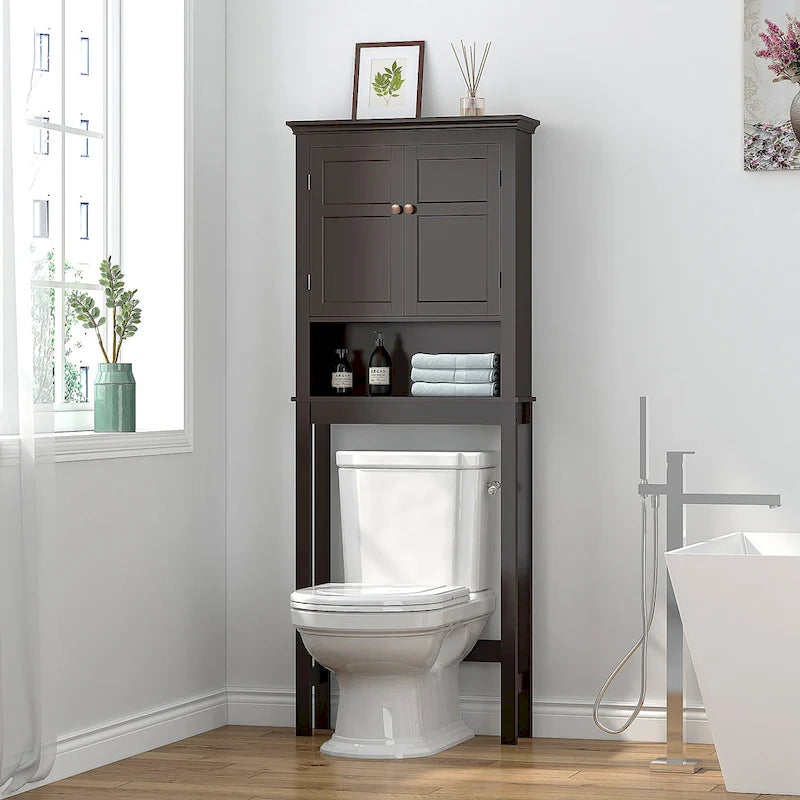 Meuble de rangement de salle de bain au-dessus des toilettes, organisateur avec étagères réglables