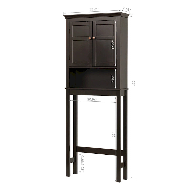 Meuble de rangement de salle de bain au-dessus des toilettes, organisateur avec étagères réglables
