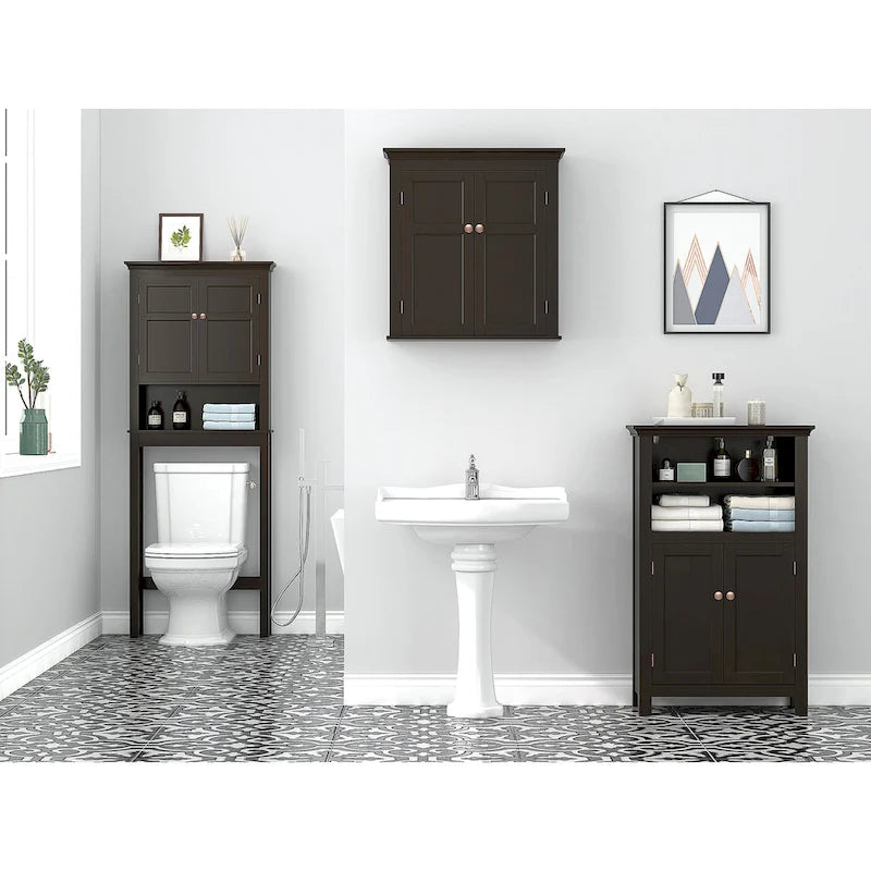 Meuble de rangement de salle de bain au-dessus des toilettes, organisateur avec étagères réglables