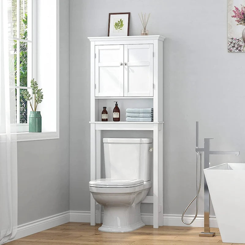 Meuble de rangement de salle de bain au-dessus des toilettes, organisateur avec étagères réglables