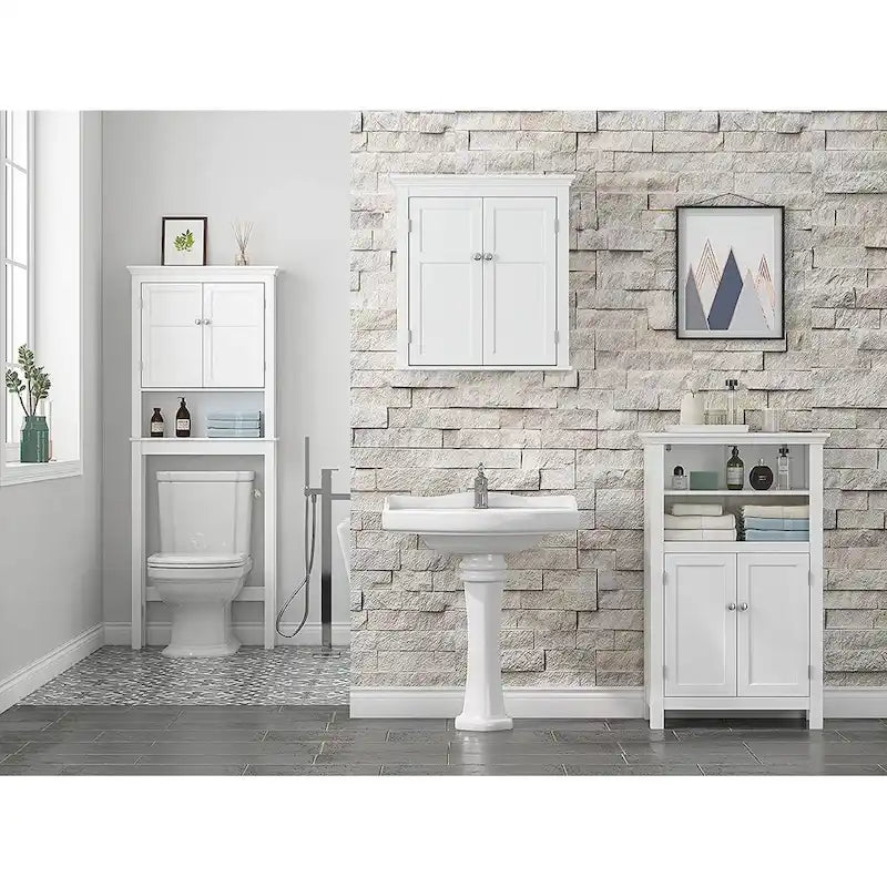 Meuble de rangement de salle de bain au-dessus des toilettes, organisateur avec étagères réglables