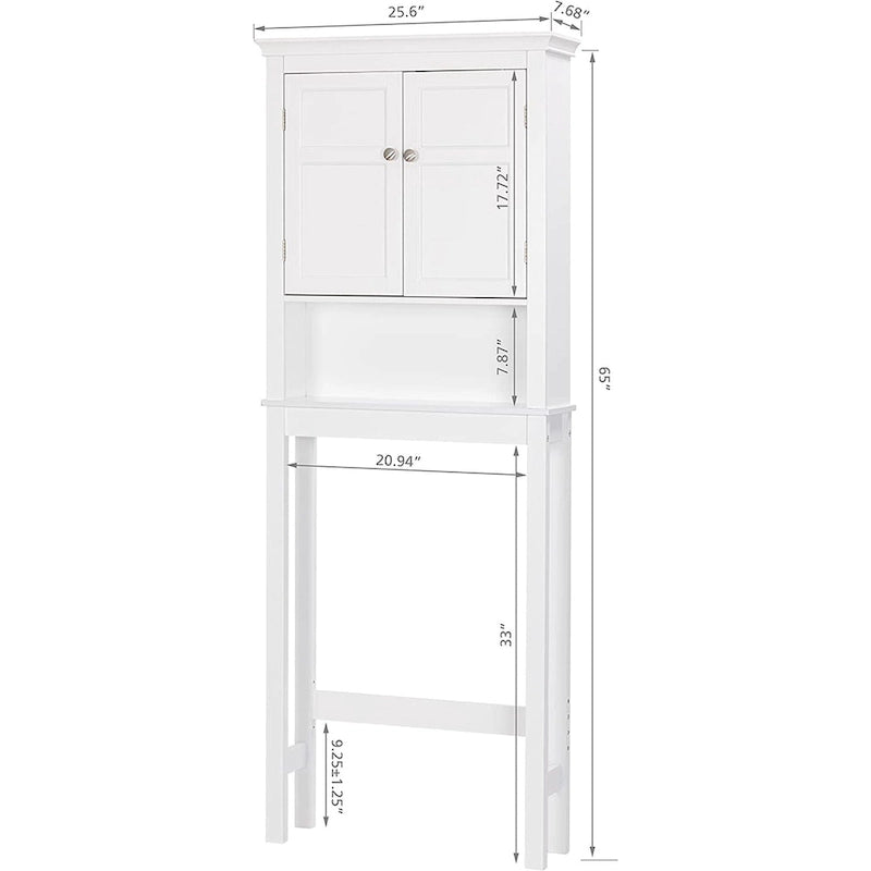 Meuble de rangement de salle de bain au-dessus des toilettes, organisateur avec étagères réglables