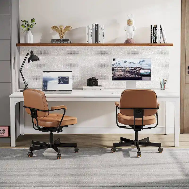 Grand bureau d'ordinateur pour 2 personnes avec pieds en métal pour la maison, le bureau ou la chambre
