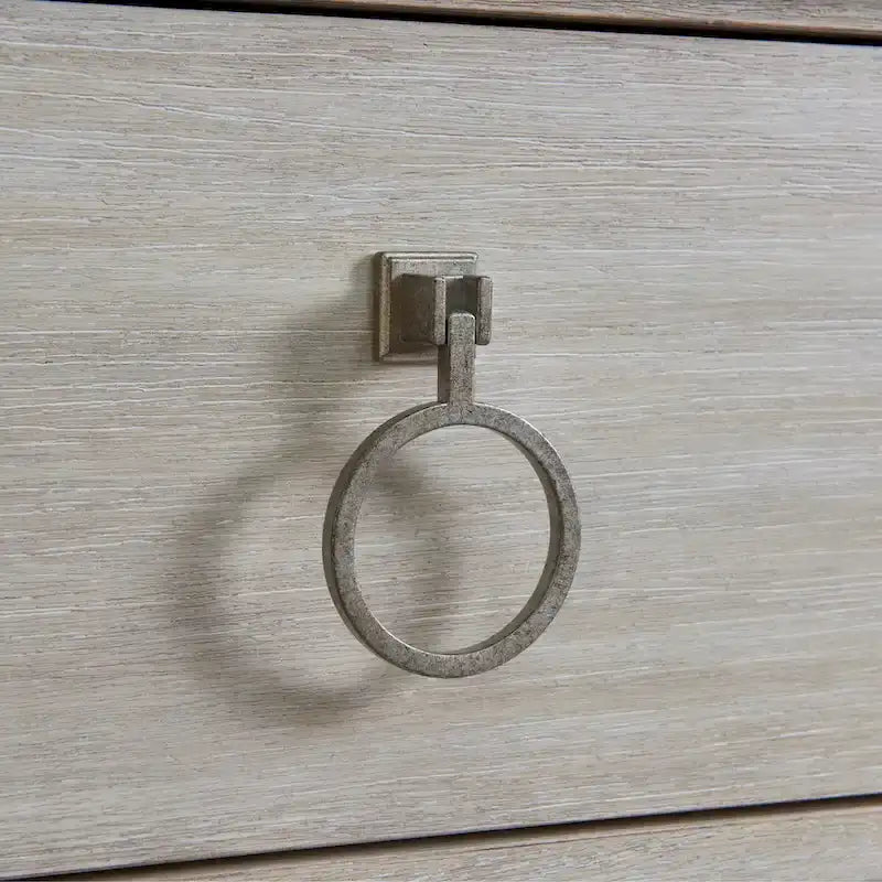 Ensemble de chambre 3 pièces en bois massif avec cadre en métal, lit avec 2 tables de chevet, couleur champagne