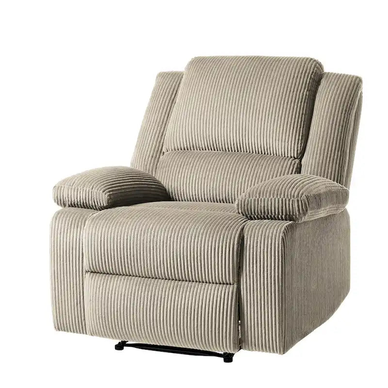 Ensemble de 2 fauteuils inclinables manuels rembourrés à dossier poussoir