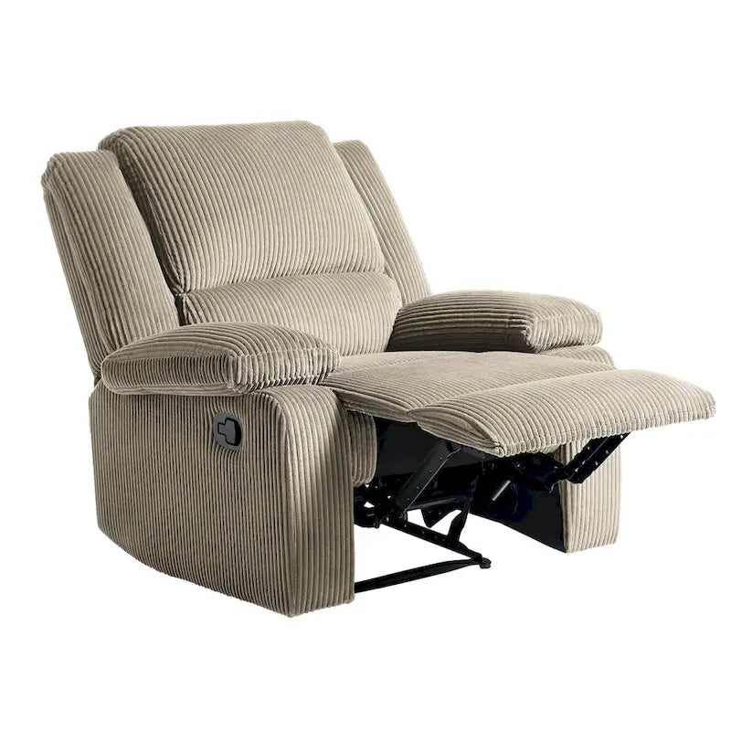 Ensemble de 2 fauteuils inclinables manuels rembourrés à dossier poussoir