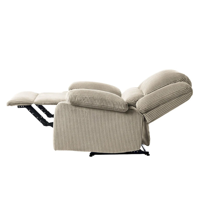 Ensemble de 2 fauteuils inclinables manuels rembourrés à dossier poussoir