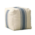 Pouf carré en toile rayée