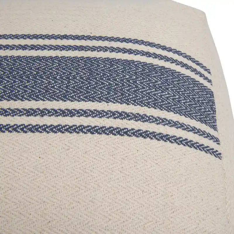 Pouf carré en toile rayée