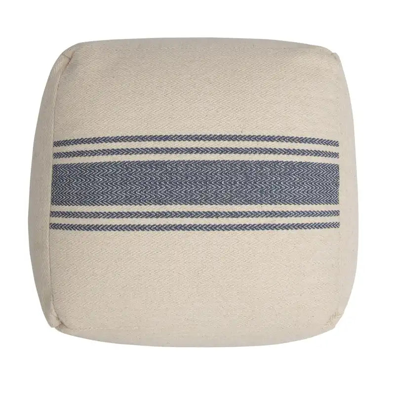 Pouf carré en toile rayée